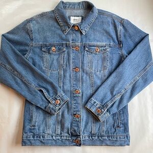 Forever 21 Los Angeles Denim Jacket Distressed Jean Trucker Classic Y2K